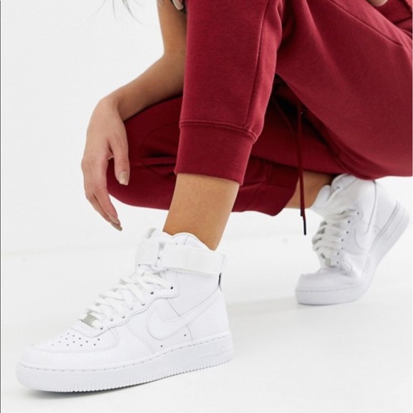 high top air force ones on feet